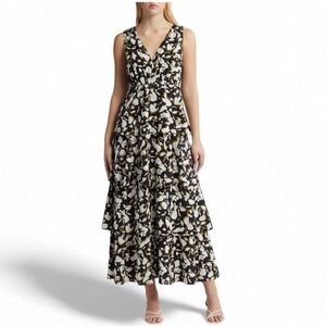 Chelsea28 Floral Tiered Maxi Dress Black 1X